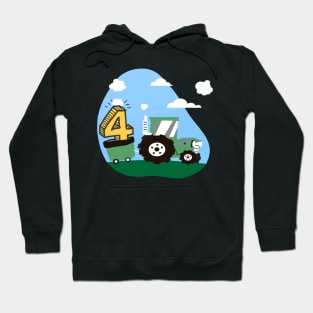 zum 4. Geburtstag Traktor Outfit für Jungs und Landwirte Hoodie